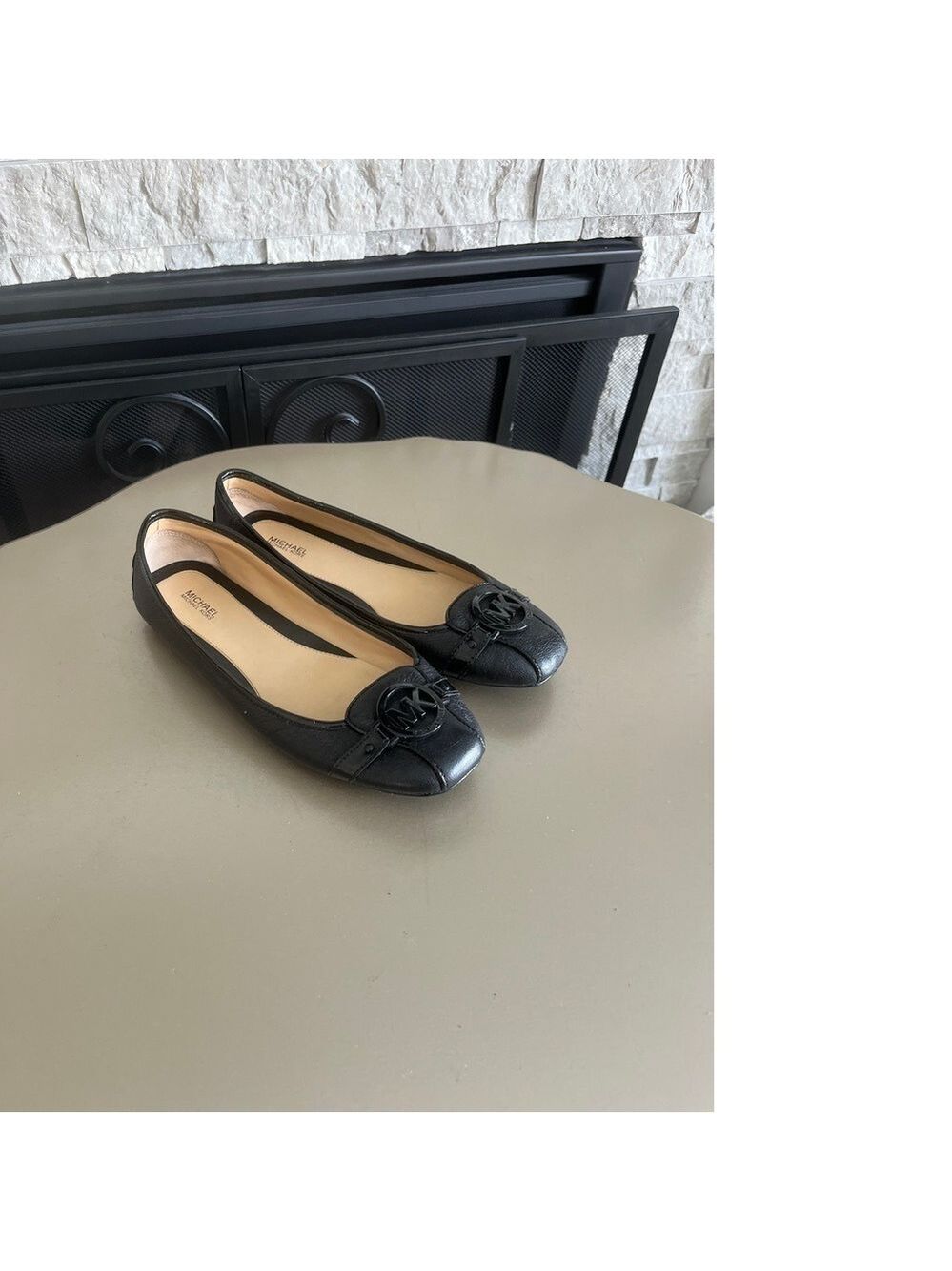 NWOT Michael Kors Lillie Ballerina Flats, Black with Black Logo, Size 9.5